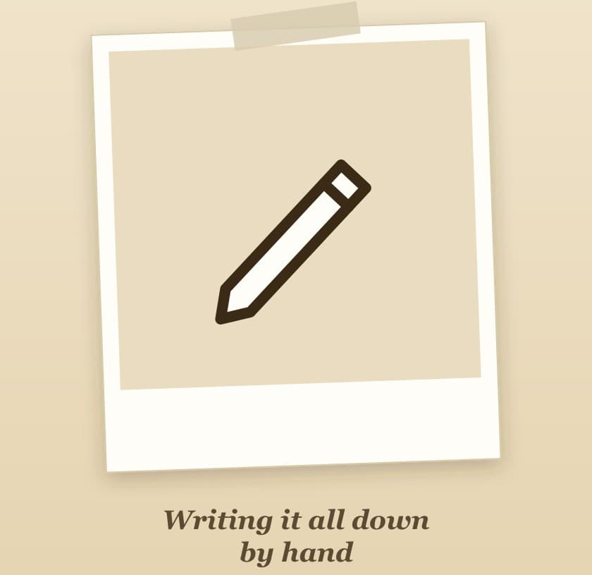 Illustration: writing it all down by hand